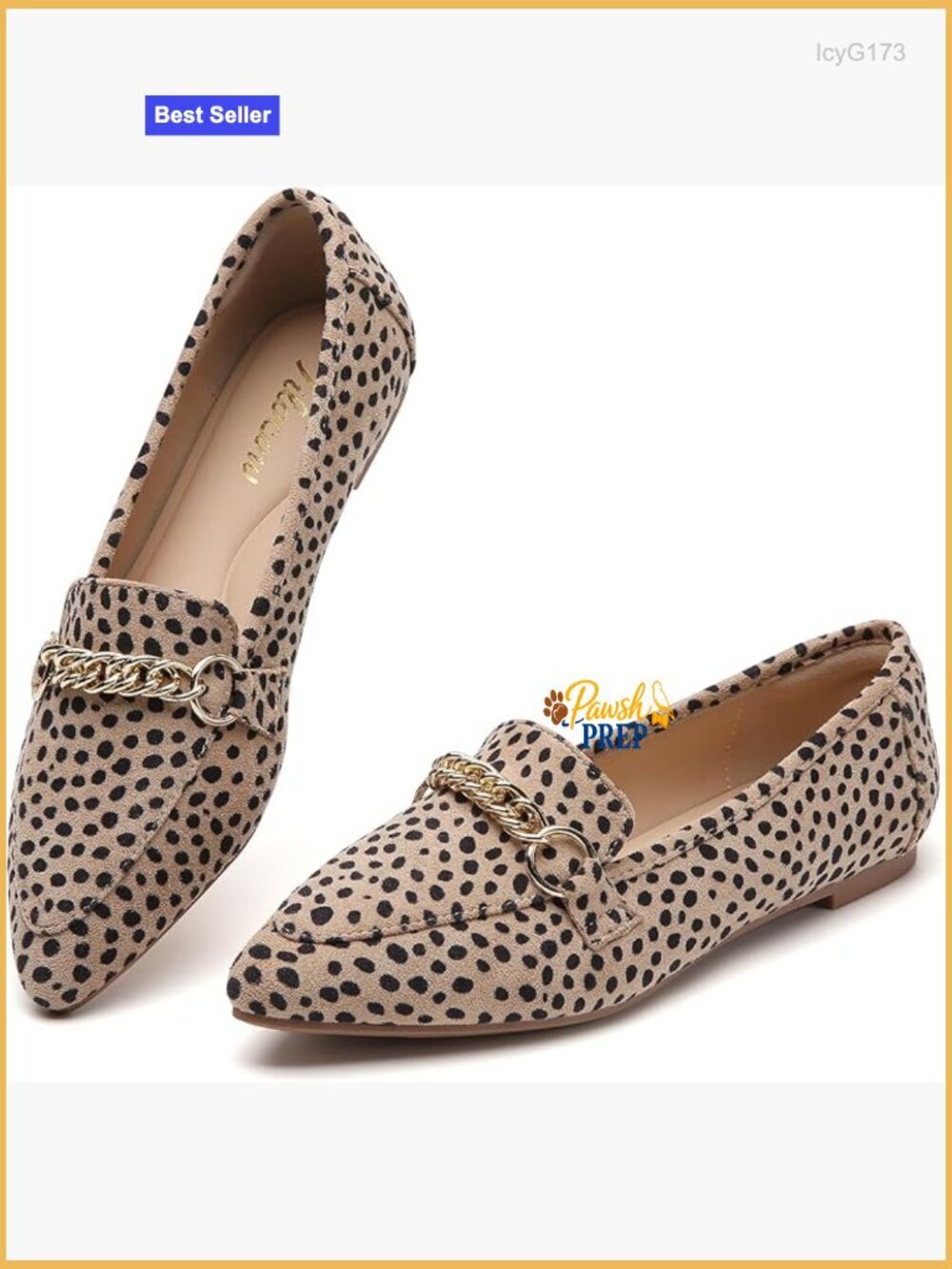 Pointed Toe Slip On Loafers with Chain Memory Foam Cushion